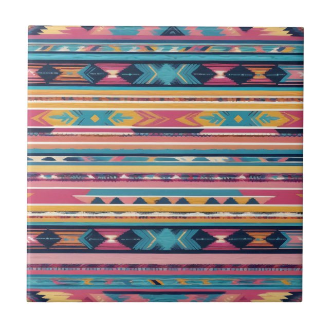 Carreau Hommage Abstrait amérindien S13 (Devant)