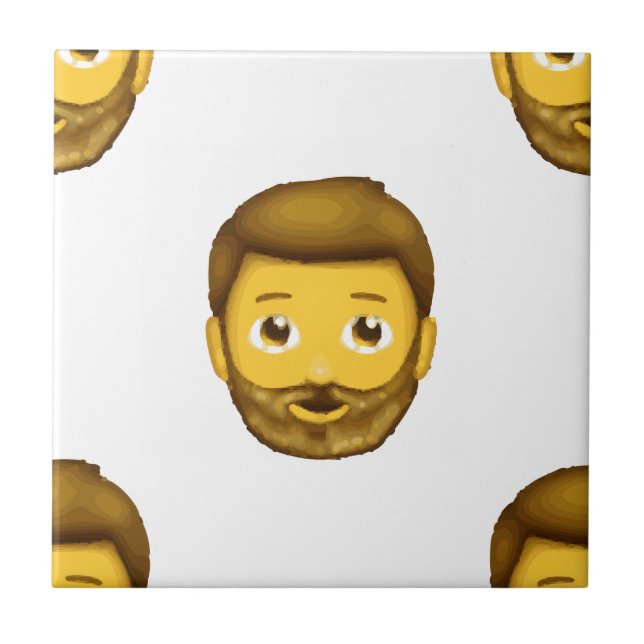 Carreau homme barbu émoji (Devant)