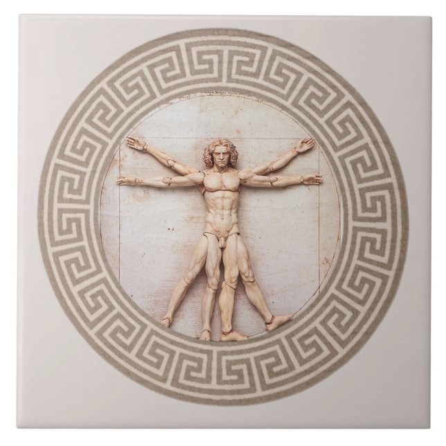 Carreau Homme de Vitruve par Da Vinci Architectural Neutre (Devant)