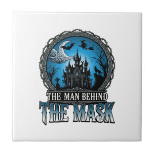 Carreau Homme derrière le masque Halloween maison hantée s