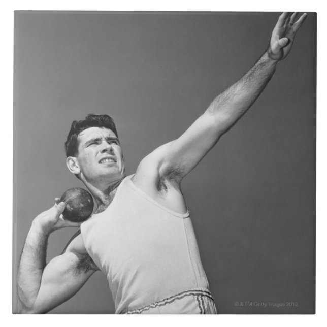 Carreau Homme jetant Shotput (Devant)