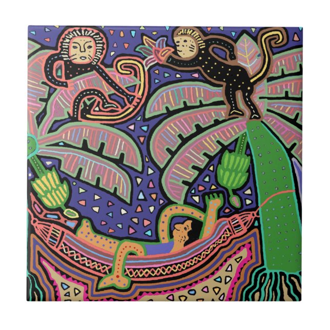 Carreau Homme tropical à Hammock (Devant)