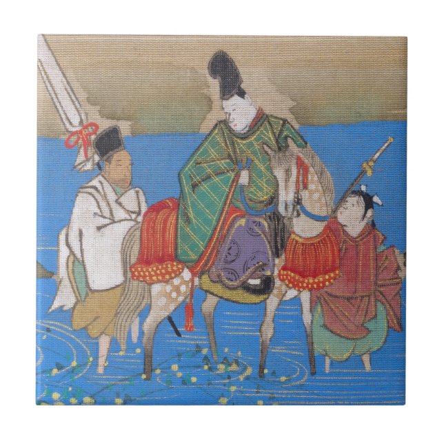 Carreau Hommes Courtier sur la rivière Horseback Crossing  (Devant)