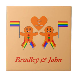 Carreau Hommes Gay Noël Gingpain Couple Couple Personnalis