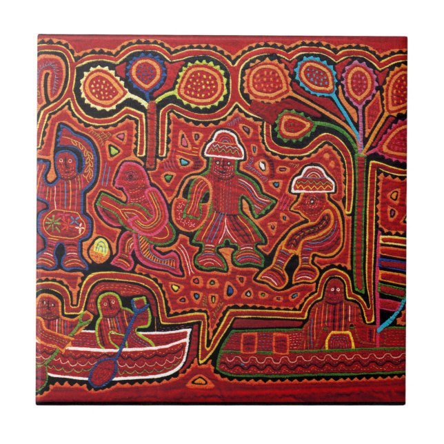 Carreau Hommes indiens cunas à Cayucos (Devant)