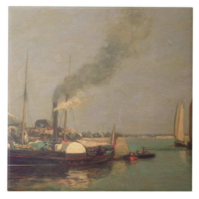 Carreau Honfleur. La Jetee, 1854-57 (huile sur le panneau) (Devant)