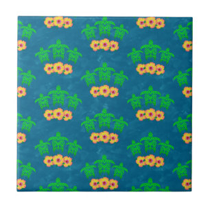 Carreau Honu Hawaiian Tribal Green Sea Turtles