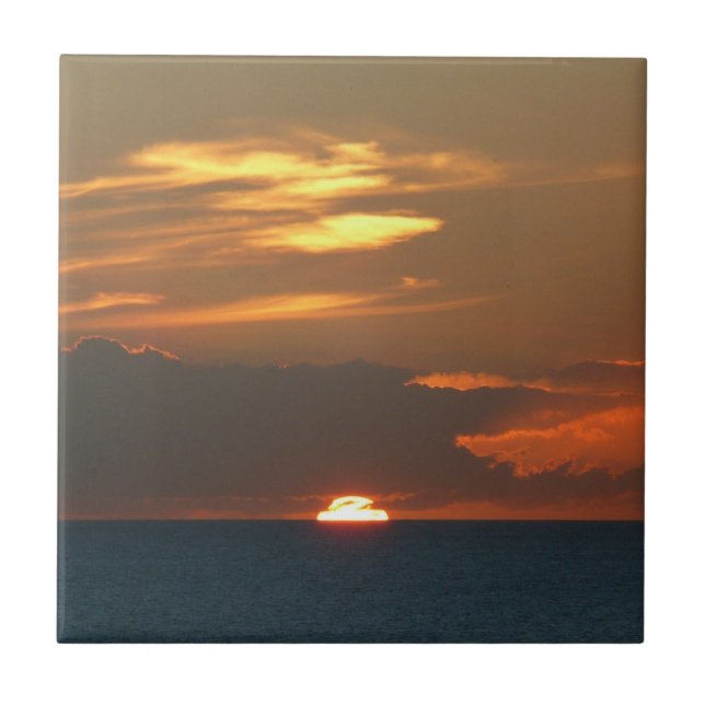 Carreau Horizon Coucher de soleil Colorful Seascape Photog (Devant)