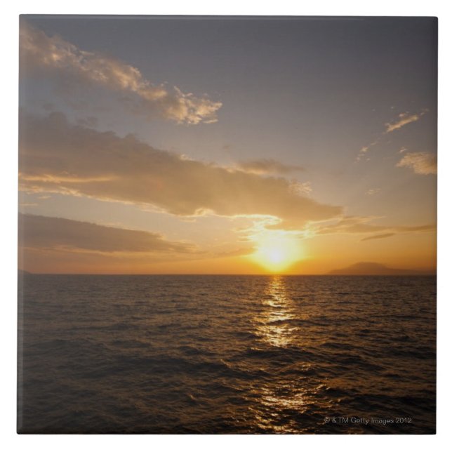 Carreau Horizon de la Grèce, mer Égée au lever de soleil (Devant)