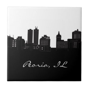 Carreau Horizon de Peoria noir et blanc, l'Illinois