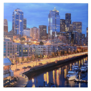 Carreau Horizon de Seattle et port, l'état de Washington