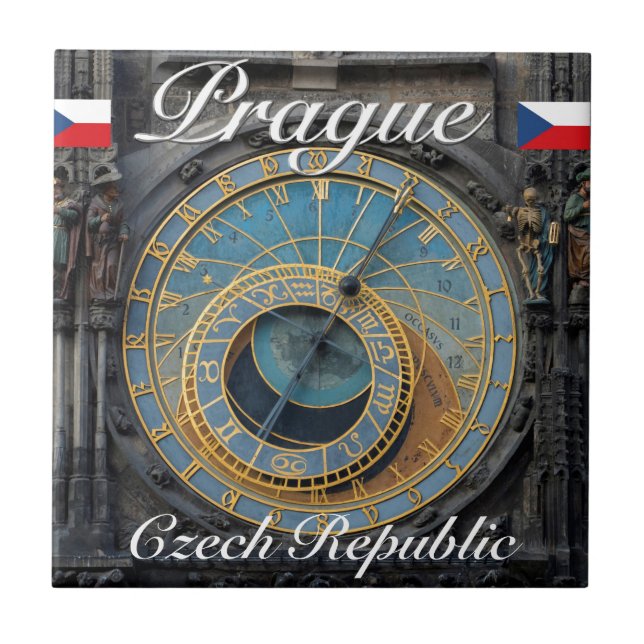 Carreau Horloge astronomique Prague Orlog République tchèq (Devant)