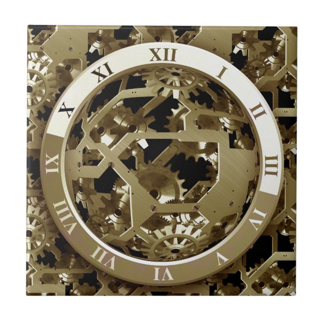 Carreau Horloge des engrenages Bureau Conception Art numér (Devant)