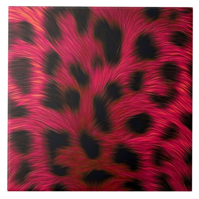 Carreau Hot Pink Leopard Print Faux  (Devant)