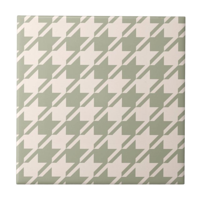 Carreau Houndstooth Green+Cream Lg Motif (Devant)