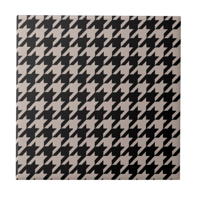 Carreau houndstooth motif carrelage noir et crème (Devant)