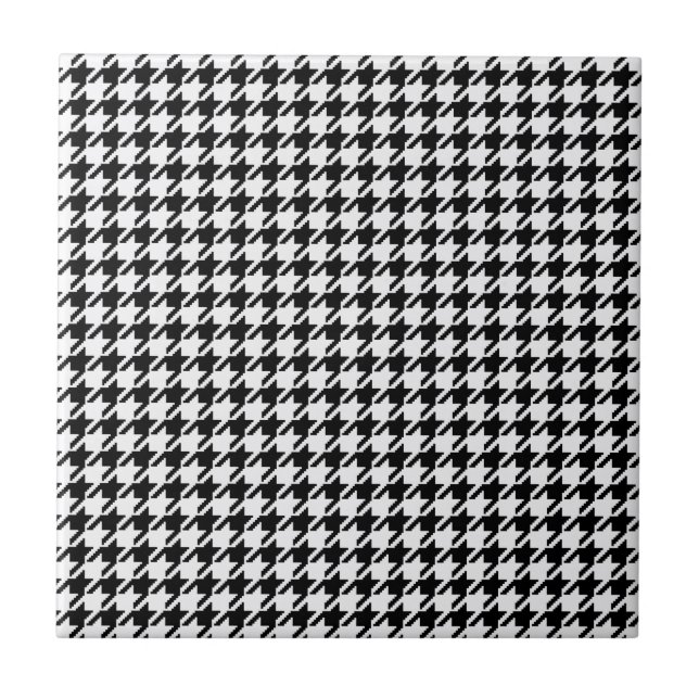 Carreau Houndstooth noir et blanc par Shirley Taylor (Devant)