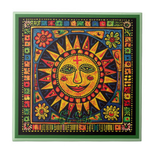 Carreau Huichol Loteria Carrelage céramique : El Sol Céram