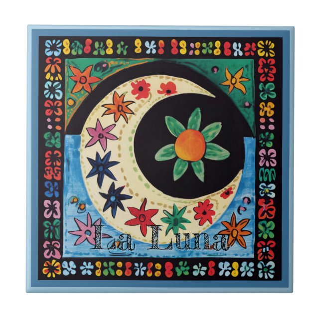 Carreau Huichol Loteria Carrelage céramique : La Luna Carr (Devant)