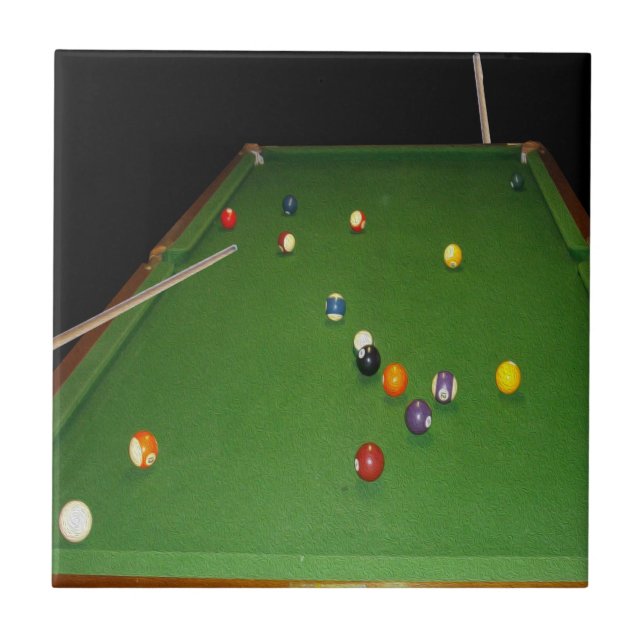 Carreau Huile De Table De Huitième Ball Avec Boules Et Coe (Devant)