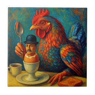 Carreau Humain dur à cuire - Jeu de poulet au petit-déjeun