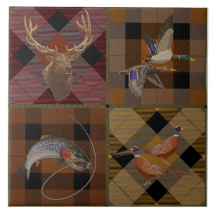 Carreau Hunt Club Plaid With Wildlife Game
