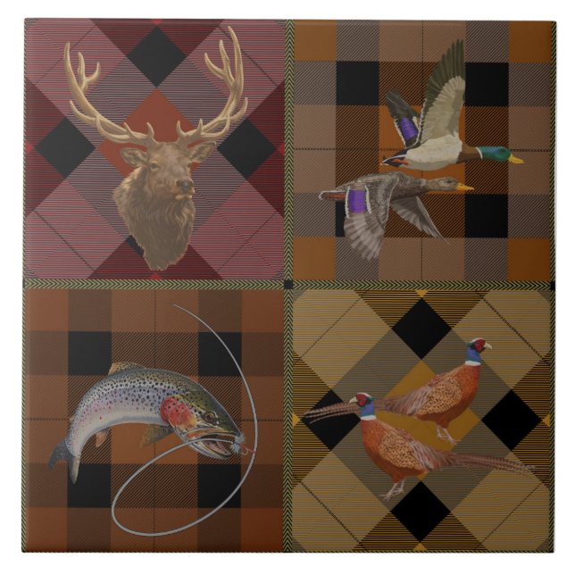 Carreau Hunt Club Plaid With Wildlife Game (Devant)