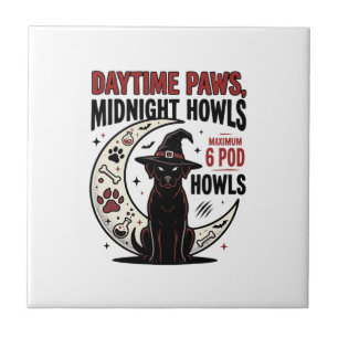 Carreau Hurlements de chien Halloween minuit