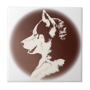Carreau Husky Dog Art Carrelage en céramique Sled Décor &