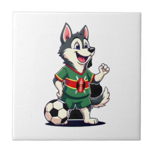 Carreau Husky Drôle Dabbing Kenya Football - Fl Équatorien