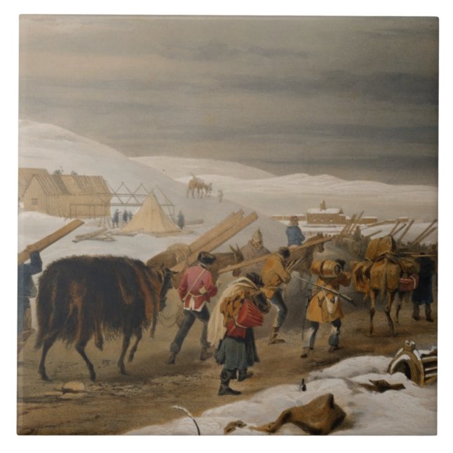 Carreau Huttes et habillement chaud pour l'armée, plat de (Devant)