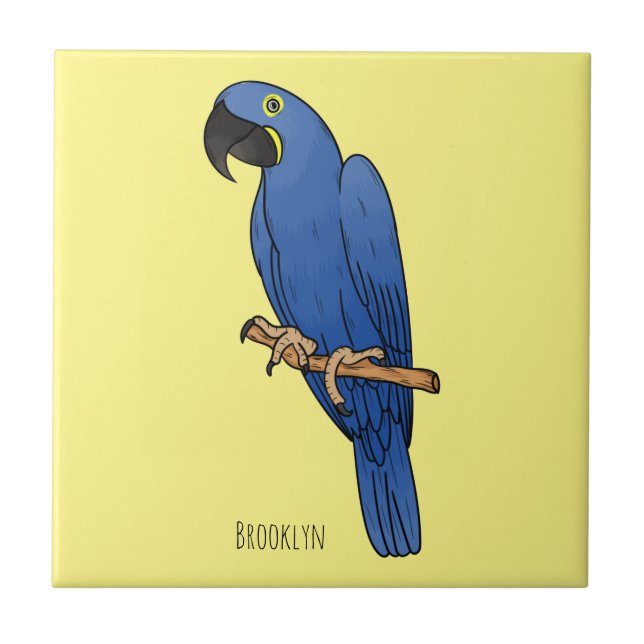 Carreau Hyacinth macaw bird cartoon illustration  (Devant)