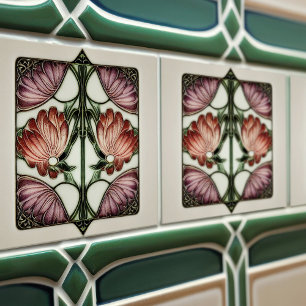 Carreau Hydrangea Art Déco Décoration Murale Florale Art N