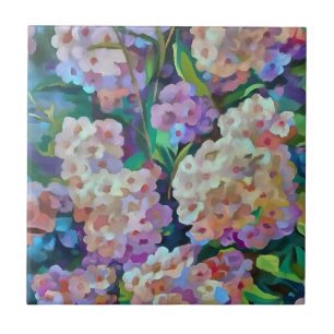 Carreau Hydrangée artistique Hortensia Art Abstrait floral