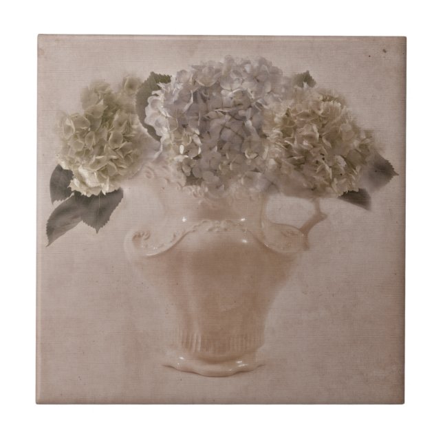 Carreau Hydrangées Dans Un Vase (Devant)