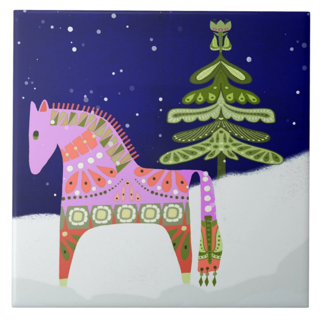 Carreau Hygge Horse et Trivet Arbre (Devant)