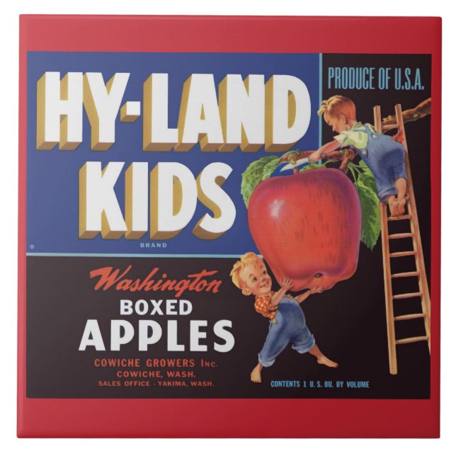 Carreau Hyland Kids Washington Apples étiquette des années (Devant)