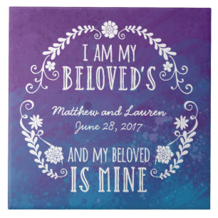 Carreau I Am My Beloved's, Mariage Aquarelle Bleu