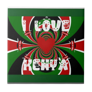 Carreau I Love Heart Kenya : Dynamic Flag Art