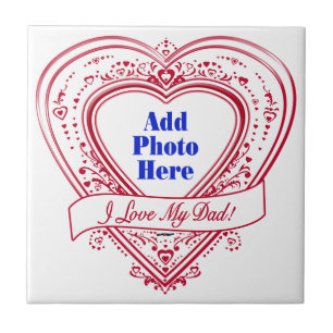 Carreau I Love My Papa ! Photo Red Hearts
