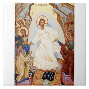Carreau Icône orthodoxe de l'Anastasis Résurrection