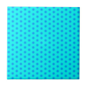Carreau Icy Aqua et Blue Snowflake Motif