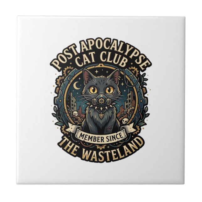 Carreau Idée cadeau pour papa de chat post apocalypse - Po (Devant)