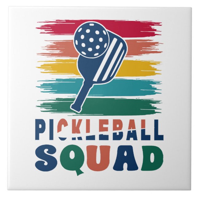 Carreau Idée de cadeau pour joueurs de pickleball (Devant)
