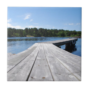 Carreau Idée estivale sur un fjord suédois solitaire