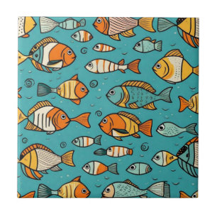 Carreau Idées cadeaux de motif de poisson