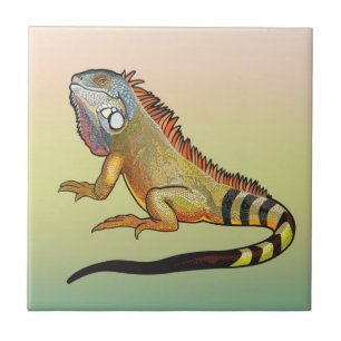 Carreau iguane vert