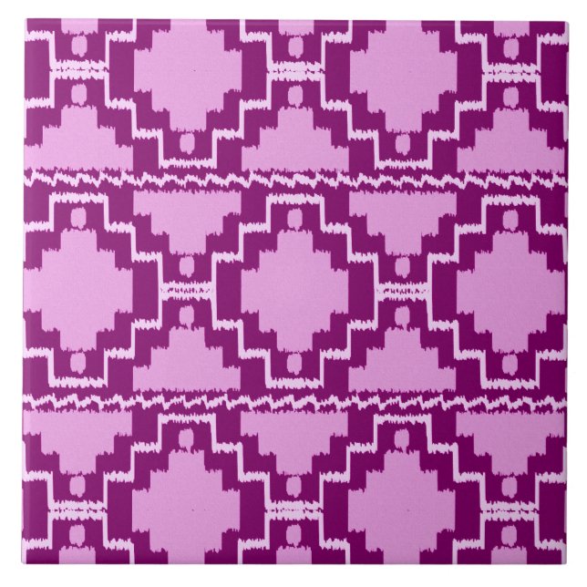 Carreau Ikat Aztec Motif - Amethyst violet et violet (Devant)