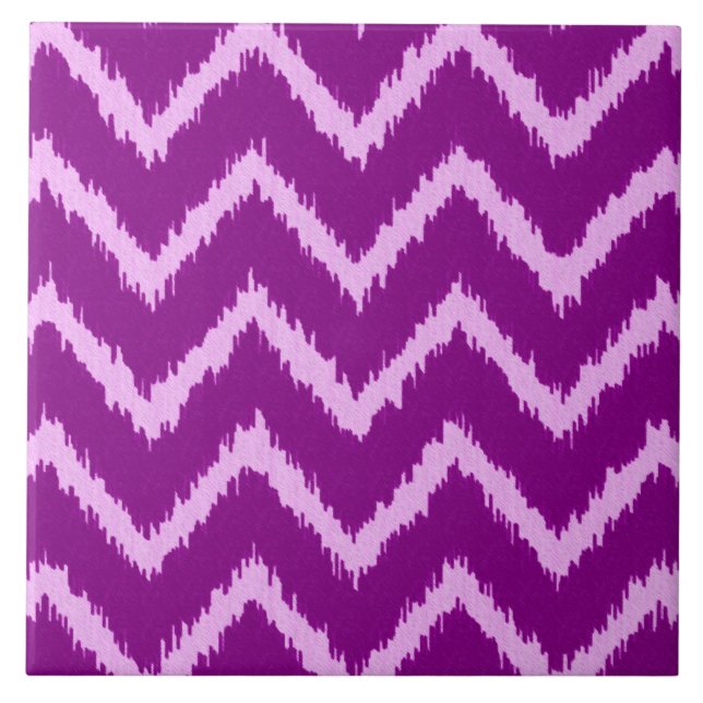 Carreau Ikat Chevrons - Améthyste violet et orchidée légèr (Devant)