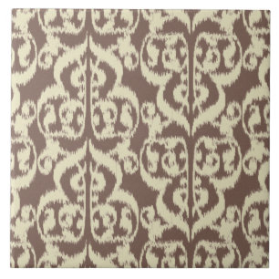 Carreau Ikat Moorish Damask - beige et taupe